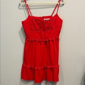 BCBGeneration Red Ruffled Mini Dress
